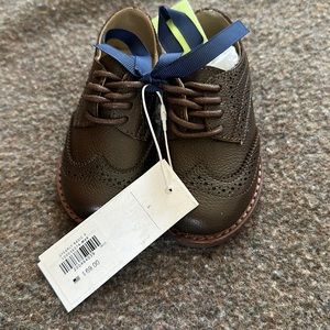 NEW! Never Worn Janie and Jack Brown Leather Wing Tip Shoes size 5/toddler 2yr
